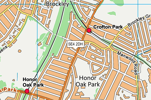 SE4 2DH map - OS VectorMap District (Ordnance Survey)