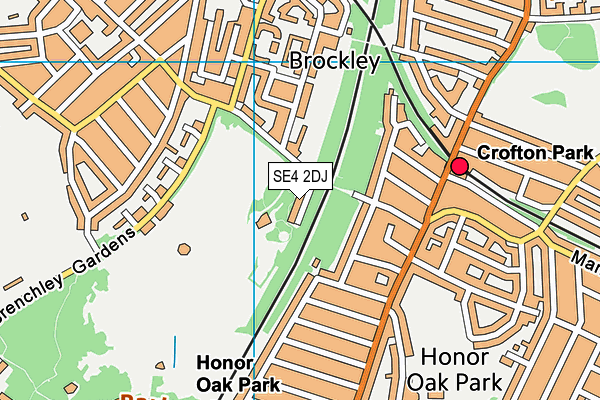 SE4 2DJ map - OS VectorMap District (Ordnance Survey)