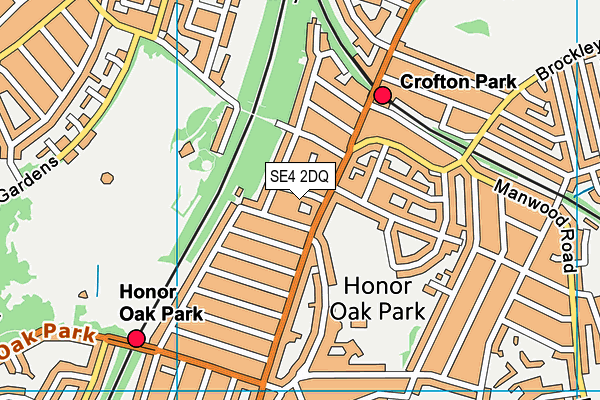 SE4 2DQ map - OS VectorMap District (Ordnance Survey)