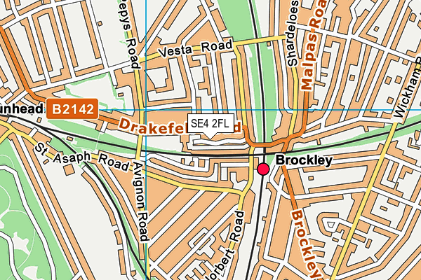 SE4 2FL map - OS VectorMap District (Ordnance Survey)