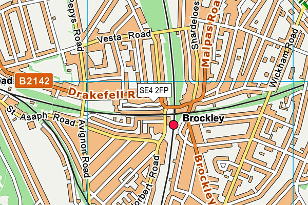 SE4 2FP map - OS VectorMap District (Ordnance Survey)