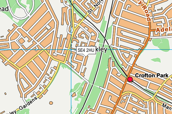 SE4 2HU map - OS VectorMap District (Ordnance Survey)