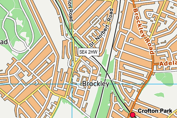 SE4 2HW map - OS VectorMap District (Ordnance Survey)