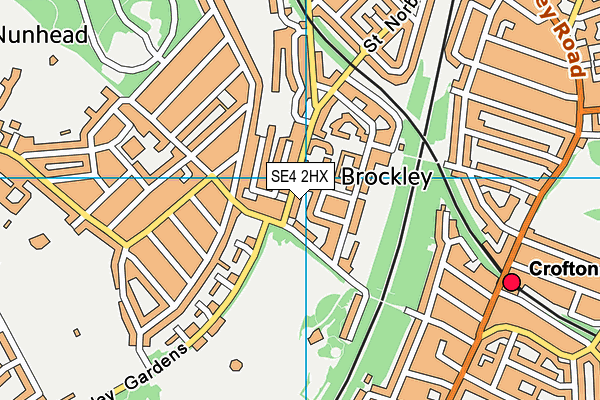 SE4 2HX map - OS VectorMap District (Ordnance Survey)