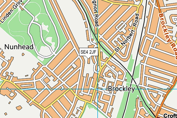 SE4 2JF map - OS VectorMap District (Ordnance Survey)