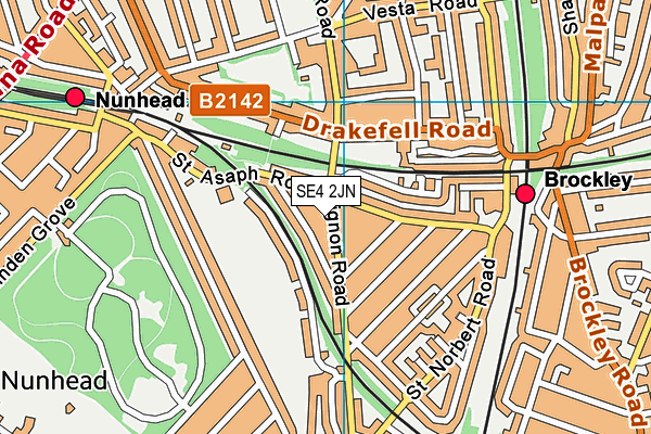 SE4 2JN map - OS VectorMap District (Ordnance Survey)