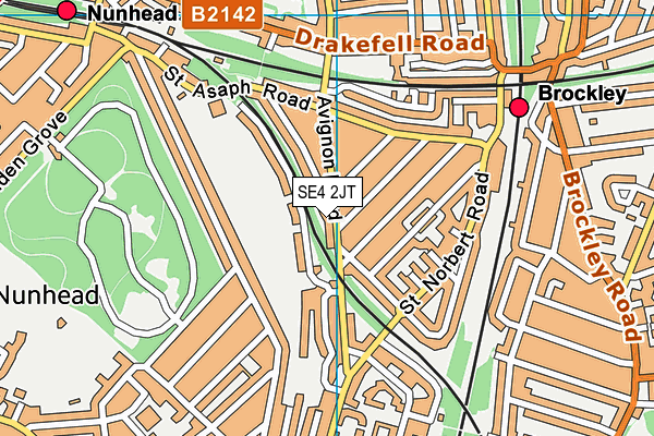 SE4 2JT map - OS VectorMap District (Ordnance Survey)