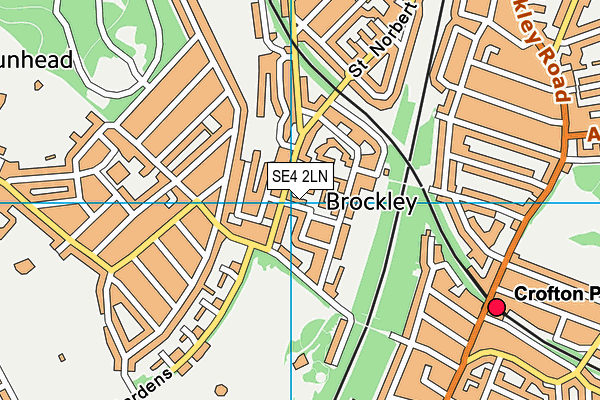 SE4 2LN map - OS VectorMap District (Ordnance Survey)