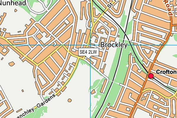 SE4 2LW map - OS VectorMap District (Ordnance Survey)