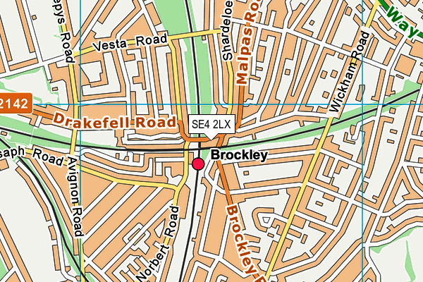 SE4 2LX map - OS VectorMap District (Ordnance Survey)