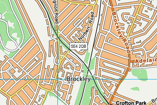 SE4 2QB map - OS VectorMap District (Ordnance Survey)