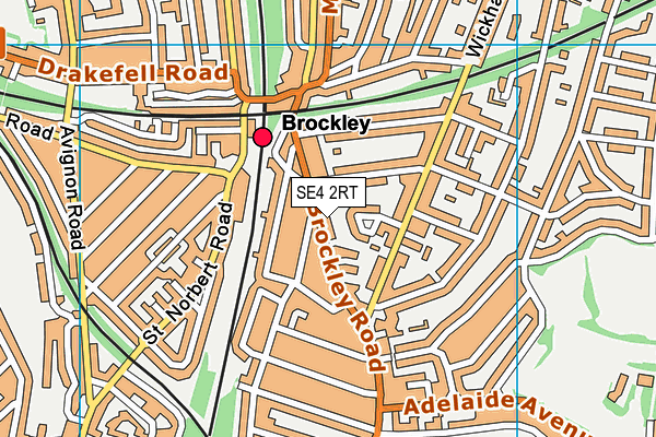 SE4 2RT map - OS VectorMap District (Ordnance Survey)