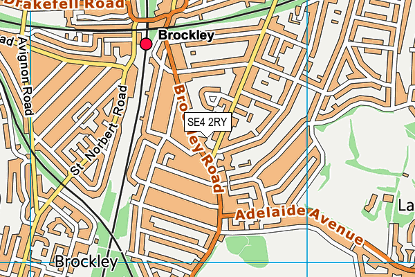SE4 2RY map - OS VectorMap District (Ordnance Survey)