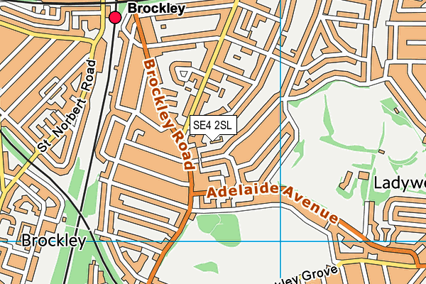 SE4 2SL map - OS VectorMap District (Ordnance Survey)