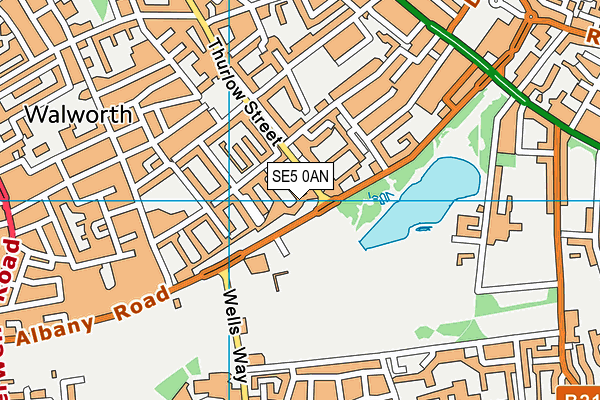 SE5 0AN map - OS VectorMap District (Ordnance Survey)