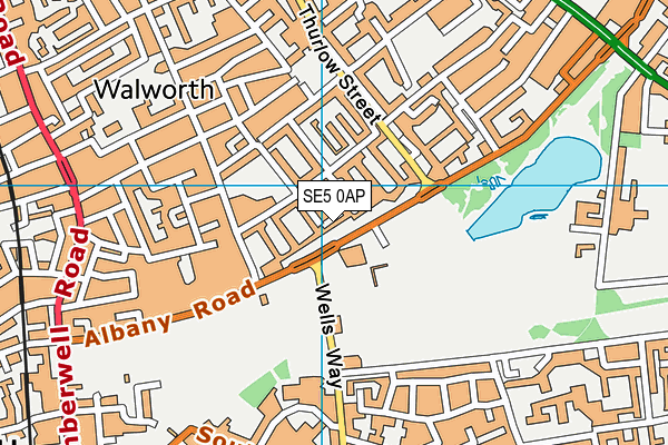 SE5 0AP map - OS VectorMap District (Ordnance Survey)