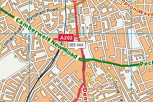 SE5 0AX map - OS VectorMap District (Ordnance Survey)