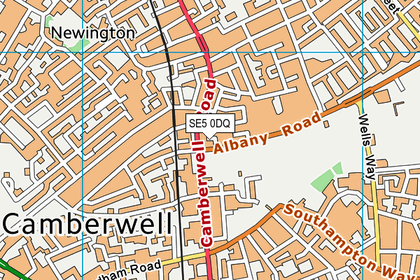 SE5 0DQ map - OS VectorMap District (Ordnance Survey)