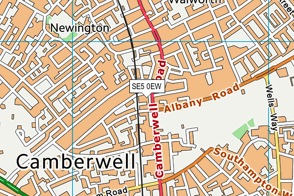 SE5 0EW map - OS VectorMap District (Ordnance Survey)