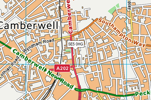 SE5 0HG map - OS VectorMap District (Ordnance Survey)