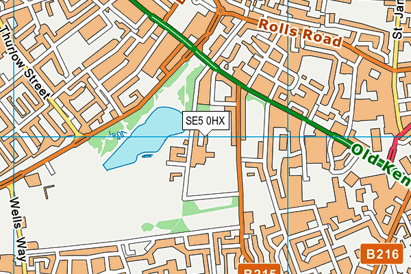 SE5 0HX map - OS VectorMap District (Ordnance Survey)