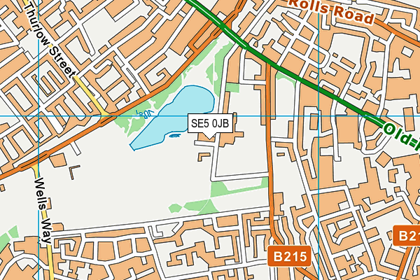 SE5 0JB map - OS VectorMap District (Ordnance Survey)