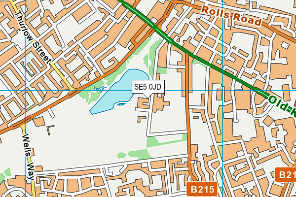 SE5 0JD map - OS VectorMap District (Ordnance Survey)