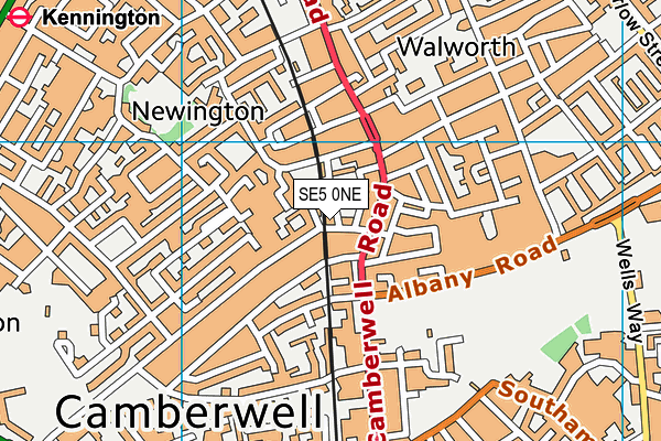 SE5 0NE map - OS VectorMap District (Ordnance Survey)