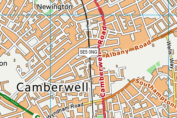 SE5 0NG map - OS VectorMap District (Ordnance Survey)