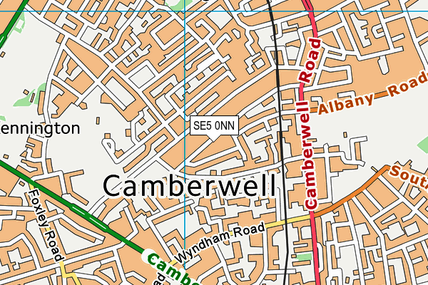 SE5 0NN map - OS VectorMap District (Ordnance Survey)