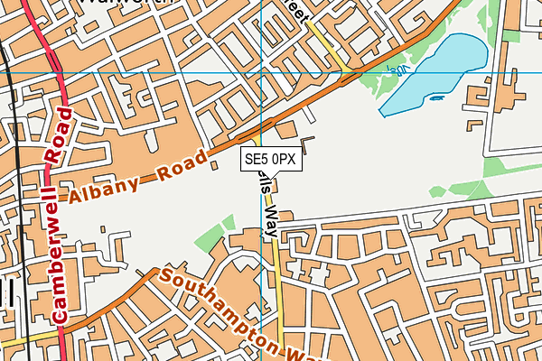 SE5 0PX map - OS VectorMap District (Ordnance Survey)