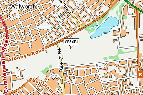 SE5 0RJ map - OS VectorMap District (Ordnance Survey)