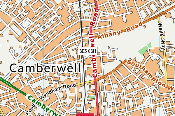 SE5 0SH map - OS VectorMap District (Ordnance Survey)