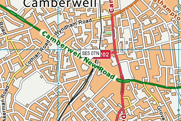 SE5 0TN map - OS VectorMap District (Ordnance Survey)