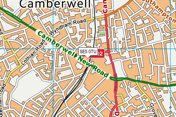 SE5 0TU map - OS VectorMap District (Ordnance Survey)