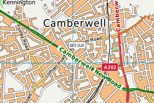 SE5 0UX map - OS VectorMap District (Ordnance Survey)