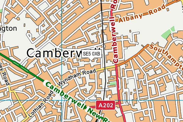 SE5 0XB map - OS VectorMap District (Ordnance Survey)