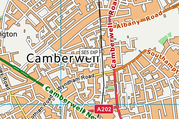 SE5 0XP map - OS VectorMap District (Ordnance Survey)