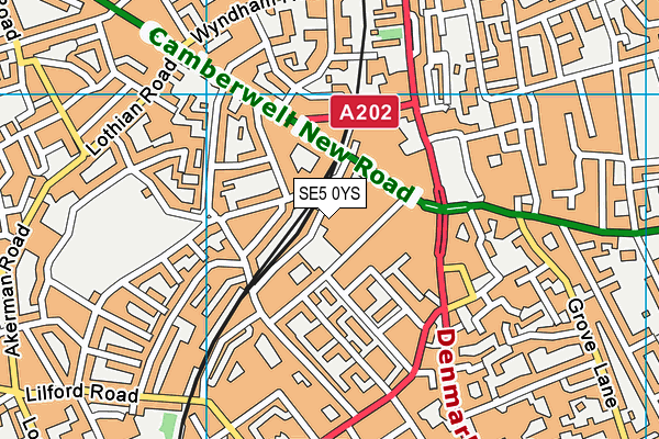 SE5 0YS map - OS VectorMap District (Ordnance Survey)