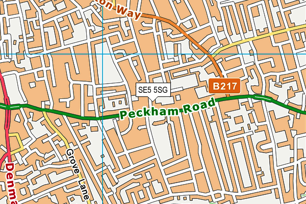 SE5 5SG map - OS VectorMap District (Ordnance Survey)