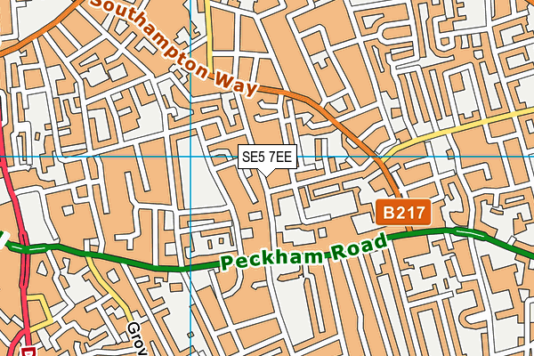SE5 7EE map - OS VectorMap District (Ordnance Survey)