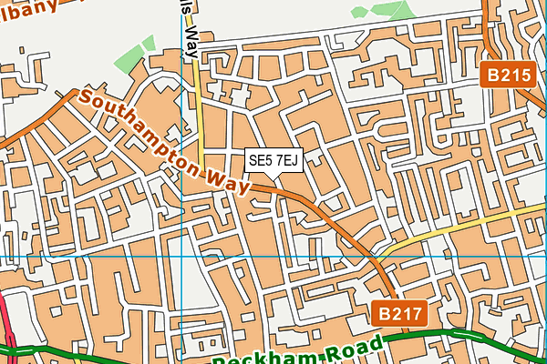 Puregym (London Camberwell Southampton Way) map (SE5 7EJ) - OS VectorMap District (Ordnance Survey)
