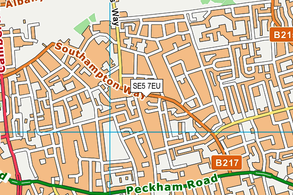 SE5 7EU map - OS VectorMap District (Ordnance Survey)