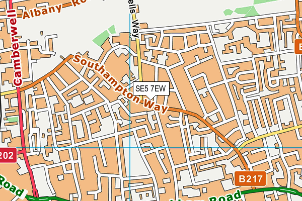 Spa School Camberwell map (SE5 7EW) - OS VectorMap District (Ordnance Survey)