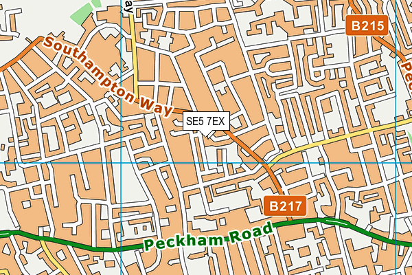 SE5 7EX map - OS VectorMap District (Ordnance Survey)