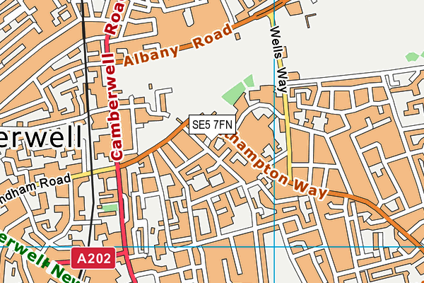 SE5 7FN map - OS VectorMap District (Ordnance Survey)