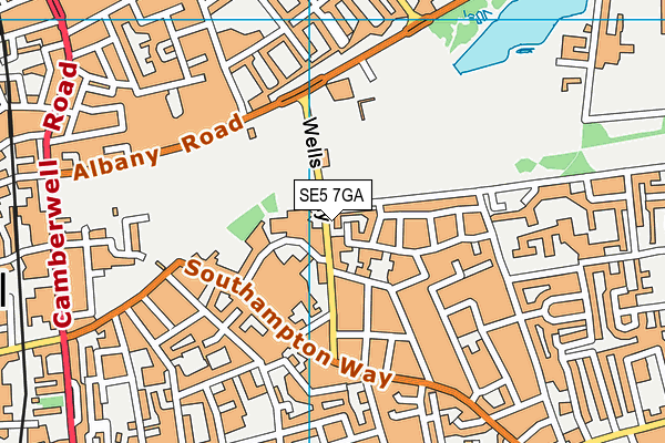 SE5 7GA map - OS VectorMap District (Ordnance Survey)