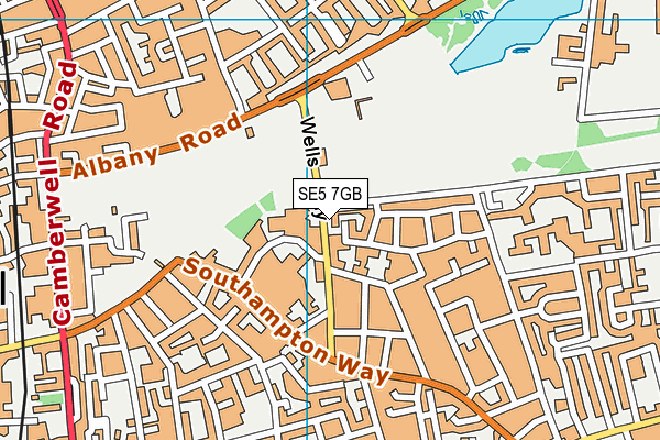 SE5 7GB map - OS VectorMap District (Ordnance Survey)