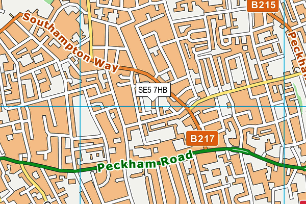 SE5 7HB map - OS VectorMap District (Ordnance Survey)