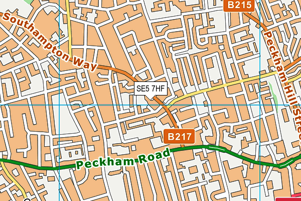 SE5 7HF map - OS VectorMap District (Ordnance Survey)